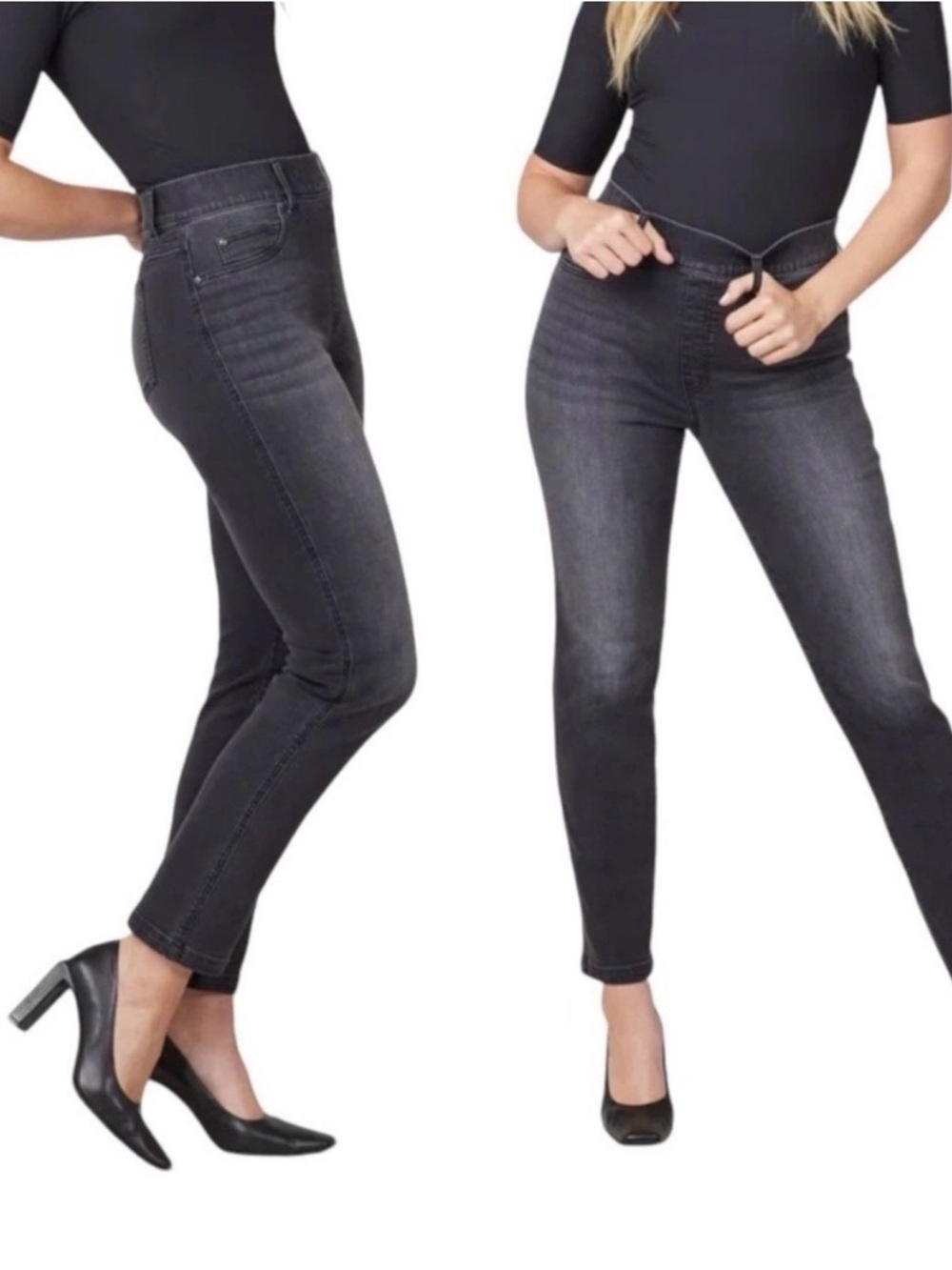 Spanx Straight Leg Jeans - Vintage Wash Black #20355Q
